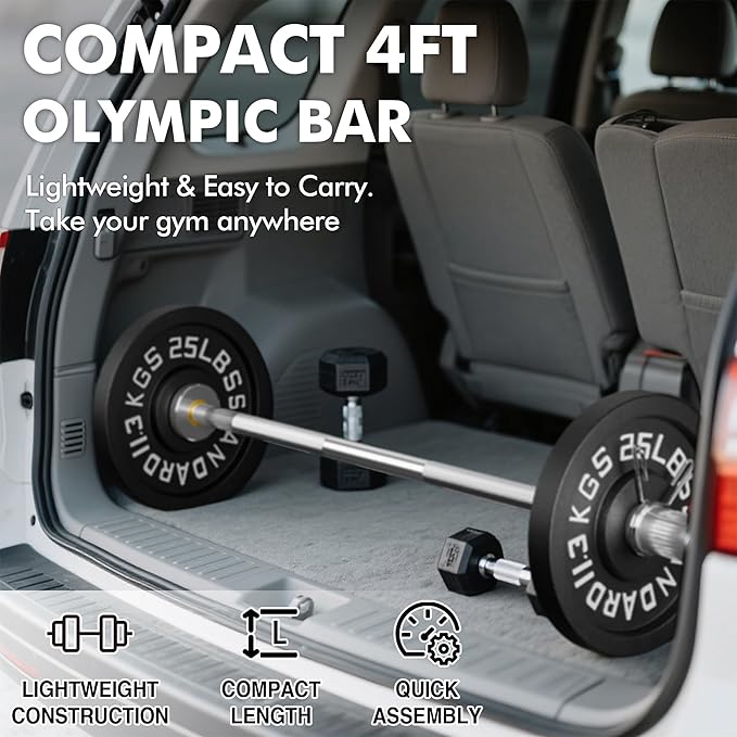 Mikolo 7ft Olympic Barbell, Barbell for Weightlifting and Powerlifting 45lb, Olympic Bar for 1500lbs Capacity, Weight Bar Fit 2” Standard Weights