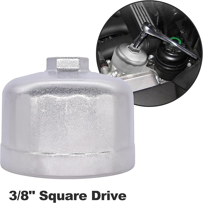 86mm 16 flutes Oil Filter Wrench, Oil Filter Cap Remover Removal Tool Socket Compatible with Volvo, BMW 128I, 135I, 135IS, 228I, 320I, 325I, 325XI, 328I, 330I, 335I, 335IS, 335XI, 428I