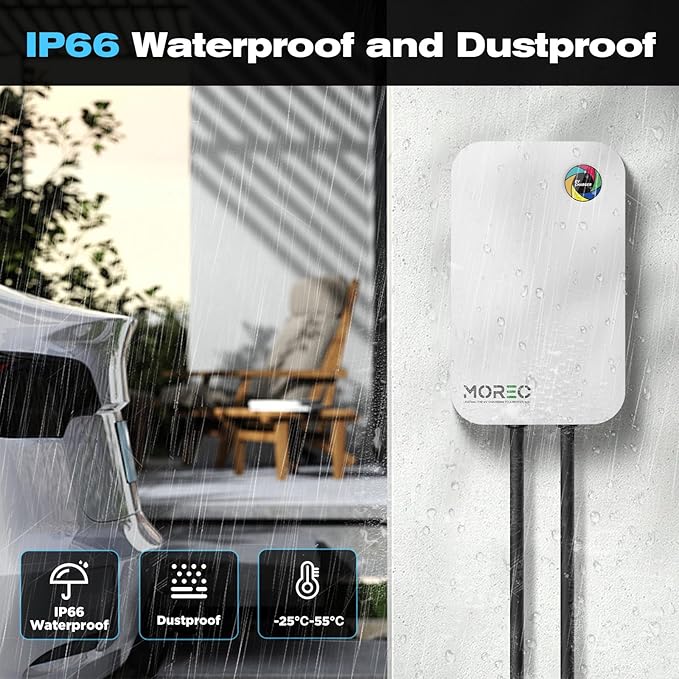 Level 2 EV Charger-40AMP 240V NEMA14-50 for J1772 EVS, WiFi Enabled Electric Vehicle Charging Station, ETL Certified, Password Lock Function, 25ft Cable, White