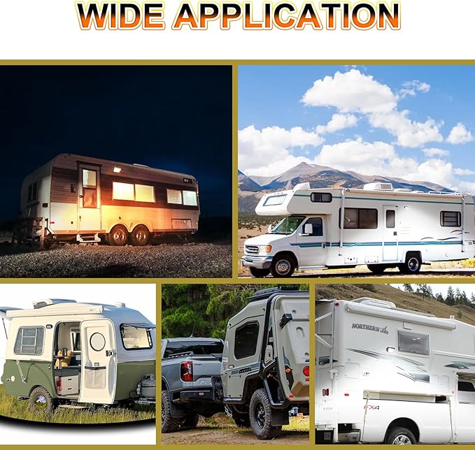 RV Exterior LED Light, 39 LED Porch Light With 1300LM White/1000LM Amber 12V Lights Replacement Kits for Trailers Campers