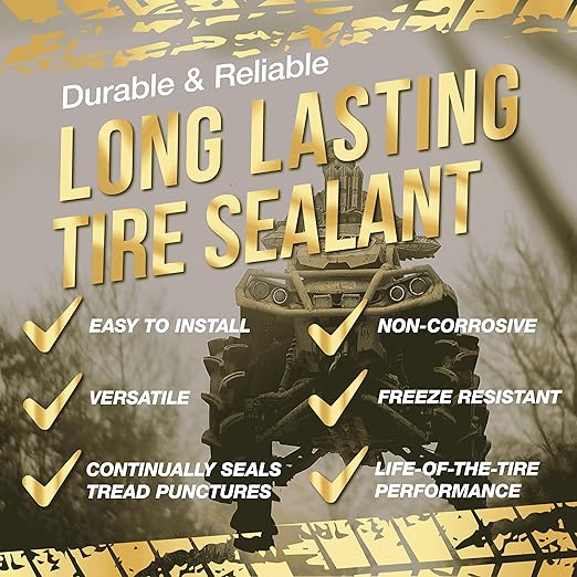 FlatOut Multi-Purpose Tire Sealant - Prevents and Repairs Flat Tires, Seals Leaks, Contains Kevlar, 32-Ounce Bag, 4-Pack