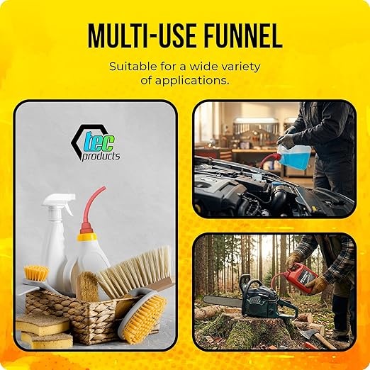 TEC Products FlexAll Quick Connect Oil Spout - Nitrile Rubber Screw-on Oil Change Funnel & Fluid Transfer - Fits Gallon, Quart, Pint Container - Ideal for Autos, Tractors & Boats (7.35 x 1.75 Inches)