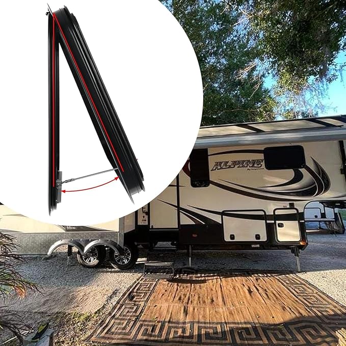 RV Exit Window, 30" W x 22" H Tinted RV Window with Net Screen and Trim Ring, Suitable for 1-1/2" or 2" Walls, DOT Approved