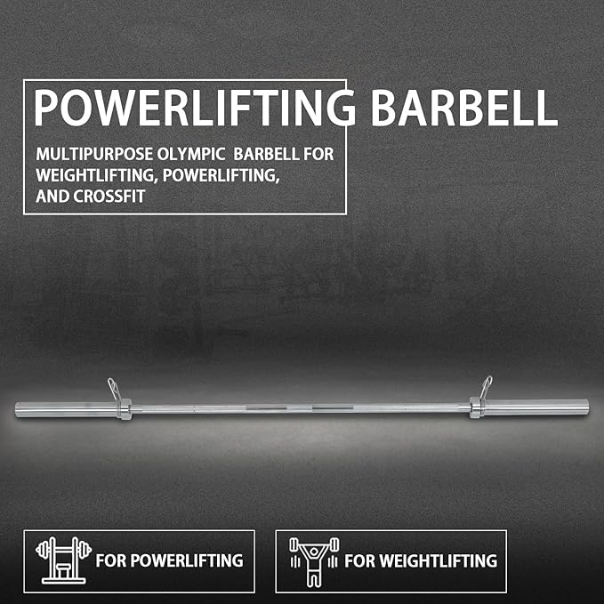 7 ft Weight Bar, Olympic Bar for Weightlifing, Olympic Weights and Chrome Bar for Strength Training Olympic Weight Lifting Barbell