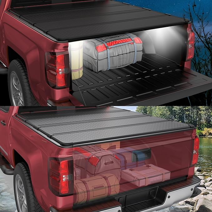 Hard Quad Hinged Aluminum Truck Bed Tonneau Cover Compatible for 2009-2025 Dodge Ram 1500 Fleetside Without Ram Box 5.7FT 67.4Inch