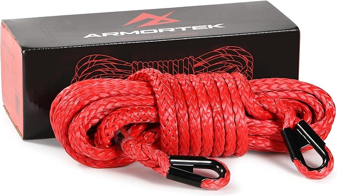 Synthetic Extension Rope Winch Heavy Duty Tow Rope, 7/16" x 50' Winch Cable, 12800KG Load – Ultimate Winching Kit, for Car, Truck
