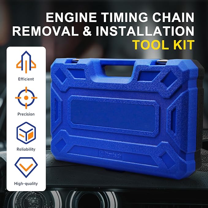 Engine Timing Chain Removal Installer Tool Kit Compatible with Mercedes Benz M271 M272 M273 M274 M276, Camshaft Riveting Tool Kit with Carrying Case & Gloves