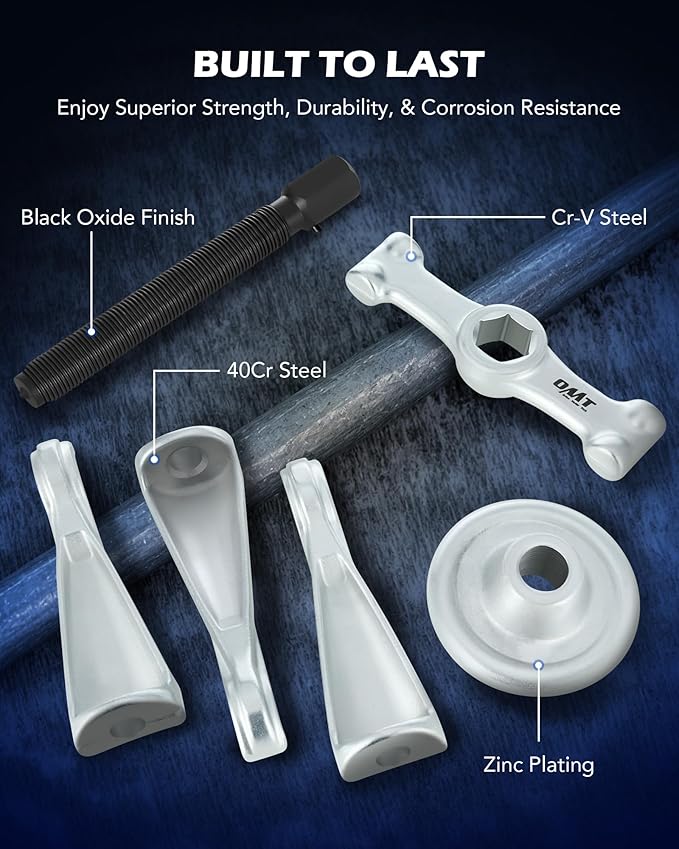 Orion Motor Tech Universal Hub Puller Tool, Master Brake Drum Puller with Adjustable Legs 7.6 in Maximum Bolt Circle, Heavy Duty Steel Wheel Hub Removal Tool for Most Car Truck Models