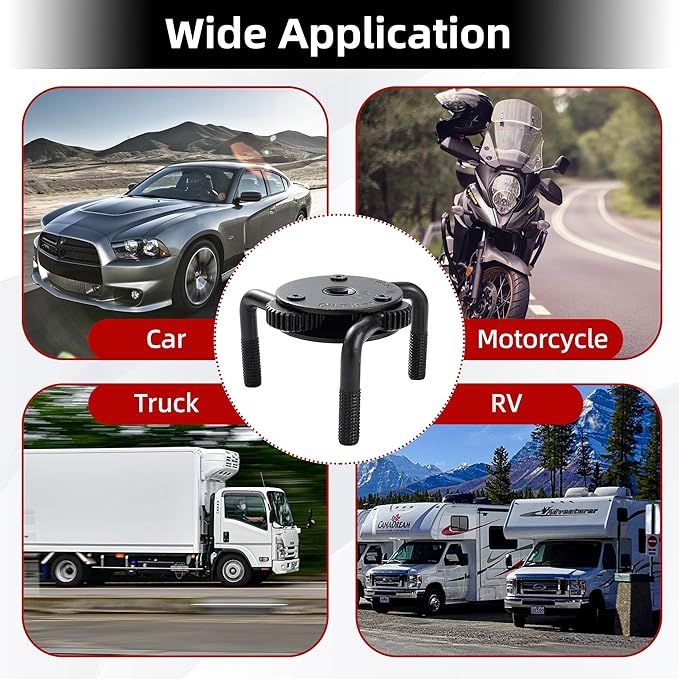 Oil Filter Wrench Adjustable, Universal Oil Filter Removal Tool, Oil Filter Change Set 2-1/2 to 4 inch & 2-3/4 to 5-1/8 inch, 1/2" Drive for Removing Motorcycles Cars Trucks