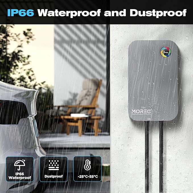 Level 2 EV Charger-40AMP 240V NEMA14-50 for J1772 EVS, WiFi Enabled Electric Vehicle Home Charging Station, ETL Certified, Password Lock Function, 25ft Cable, Grey