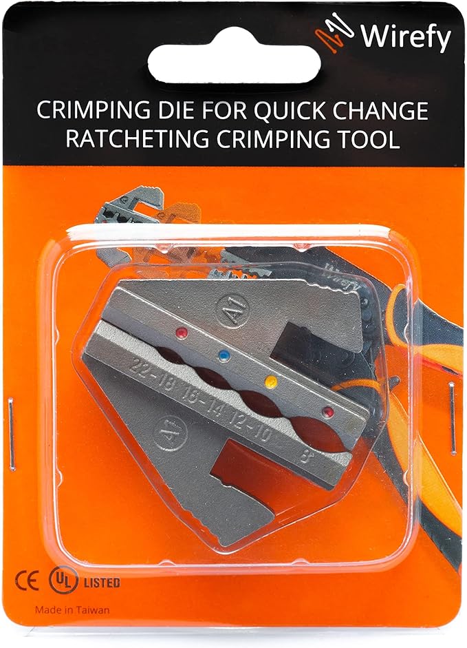 Wirefy Heat Shrink Butt Connector Crimping Die 22-8 AWG | Replacement Die for Wirefy Ratcheting Crimping Tool | Precision Die for Marine, Automotive & Industrial Electrical Connectors