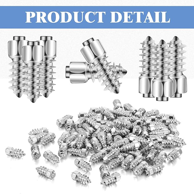 500pcs 6x15mm Carbide Screw Tire Studs Anti Slip Snow Tire Studs Wheel Tyre Anti Ice Snow Spikes for SUV/tractor/ATV/UTV/motorcycle, with Installation Tool