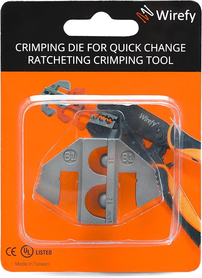 Wirefy Crimping Die for Larger Diameter Non-Insulated Terminals 6-4 AWG | Quick-Change Interchangeable Die for Wirefy Crimping Tools | Heavy-Gauge Precision Crimping Accessory