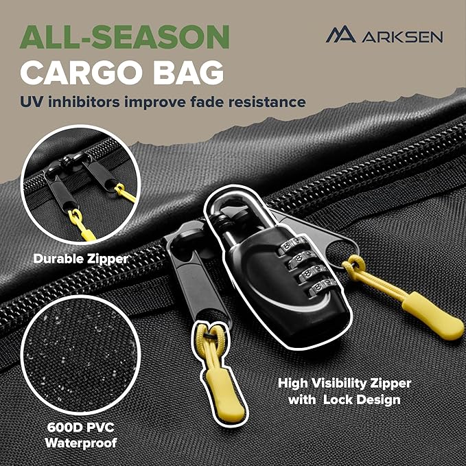 ARKSEN 60 x 23 x 5.5 Inch Folding Hitch Cargo Carrier with Cargo Bag, Nylon Net, 2 Ratchet Straps, 500 Lbs Capacity Heavy Duty 2 Inch Receiver Luggage Basket for SUV, Pickup Truck, Camping & Travel