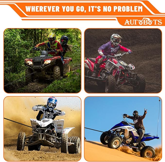 AUTOBOTS Synthetic Winch Rope 1/4" X 50 Ft,Max 9500lbs Winch Rope with Heavy Duty 3/8 Hook,Winch Cable Line for Off Road Vehicle ATV UTV Black