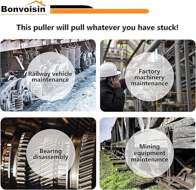 Bonvoisin 15T Hydraulic Gear Puller Set Wheel Bearing Puller Kit 2 or 3 Jaws Pulling Separator for Wheel Hubs Rotors Car Axles Pulleys Brake Drums