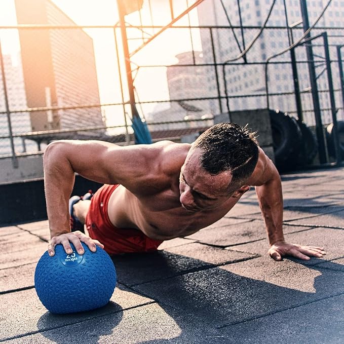 Yes4All Slam Balls, 10-40lb Weighted Ball Weight, Durable PVC Sand Filled Workout Dynamic Slam Ball for Core Strengthen