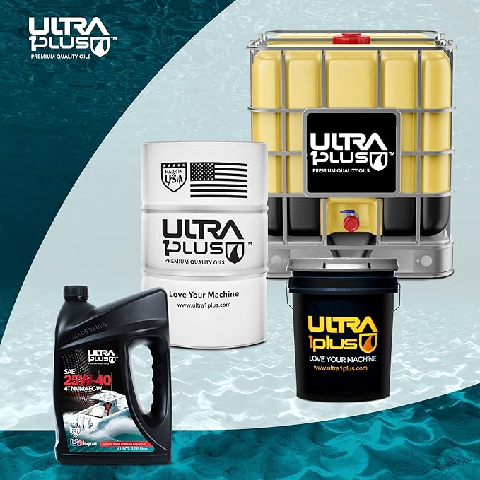 ULTRA 1PLUS U1P-Aqua SAE 25W-40 Synthetic Blend 4T Marine Engine Oil NMMA FC-W (2 Gallon)