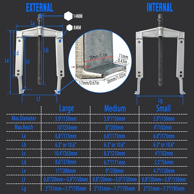 Gear Puller Set, 3 in1 Heavy Duty Bearing/Pulley Puller Kit, Lengthening Styles Cr-V Steel Gear Puller Tool for Removal Bearing, Gear, Pulley, Flywheel. Red