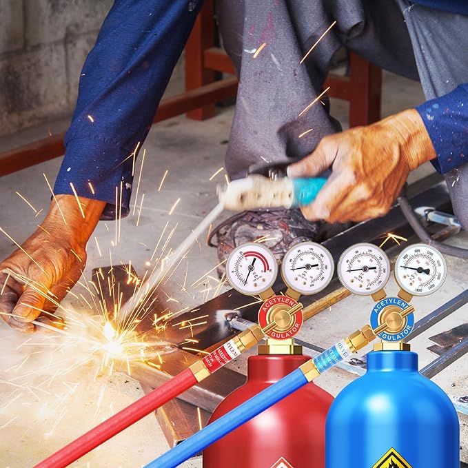 Oxygen Acetylene Flashback Arrestor Set Regulator End 9/16-18 Threads B Size, Flashback Arrestor For Regulators