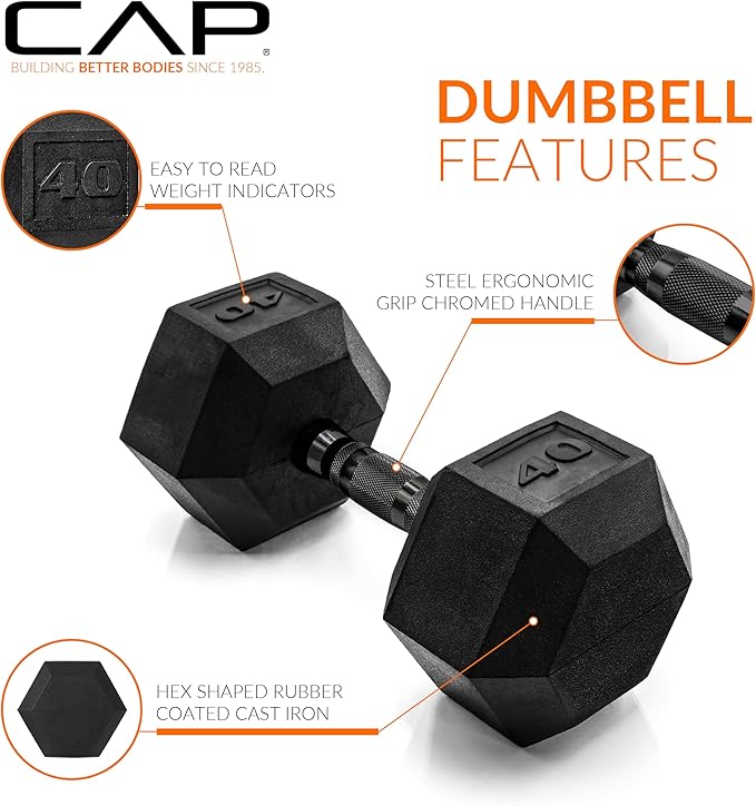 CAP Barbell Coated Dumbbell Weight | Multiple Options Pairs & Sets