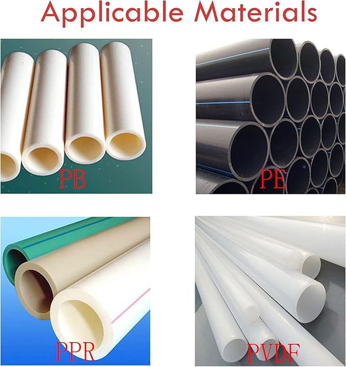 TECHTONGDA Pipe Welding Machine Electric Tube Butt Fusion Equipment for PE PP PB PVDF PPR 2.48-6.30inch Hand Push Two Clamps