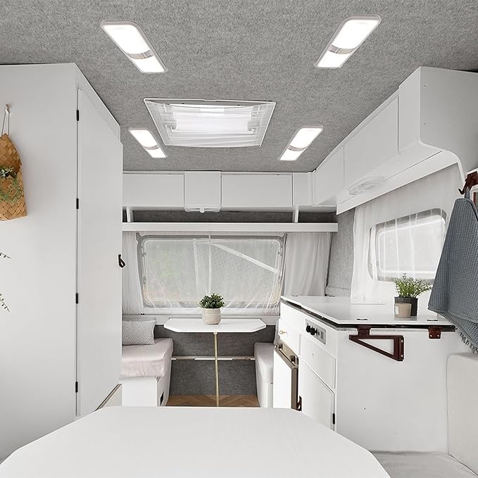 RV Led Lights Interior 12v Volt Fixtures,RV LED Lamp Ceiling,Led 12v with Switch,Switch Interior Lighting for Car/RV/Trailer/Camper (Natural White,4500K,1 Pack)