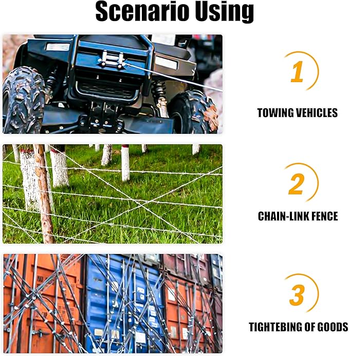 Come Along 2 Ton Cable Winch Puller with Cable Grip Steel Wire Puller 2 Hooks Portable Steel Cable Puller for 3/16" to 9/10" Cable Zipline Cable Tensioner Kit