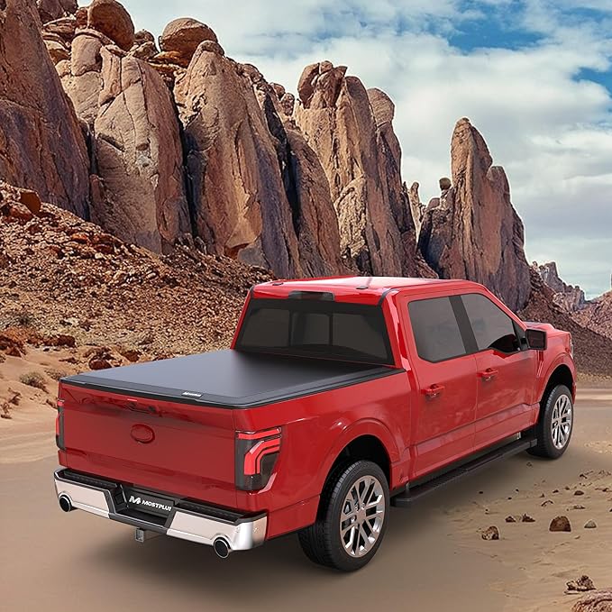 MOSTPLUS Roll-Up Soft Vinyl Truck Bed Tonneau Cover Compatible for 2004-2014 Ford F150 F-150/2006-2008 Lincoln Mark LT Styleside Bed 6.5FT Feed Bed