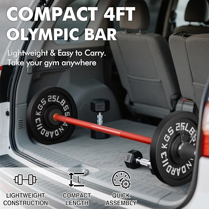 Mikolo 7ft Olympic Barbell, Barbell for Weightlifting and Powerlifting 45lb, Olympic Bar for 1500lbs Capacity, Weight Bar Fit 2” Standard Weights