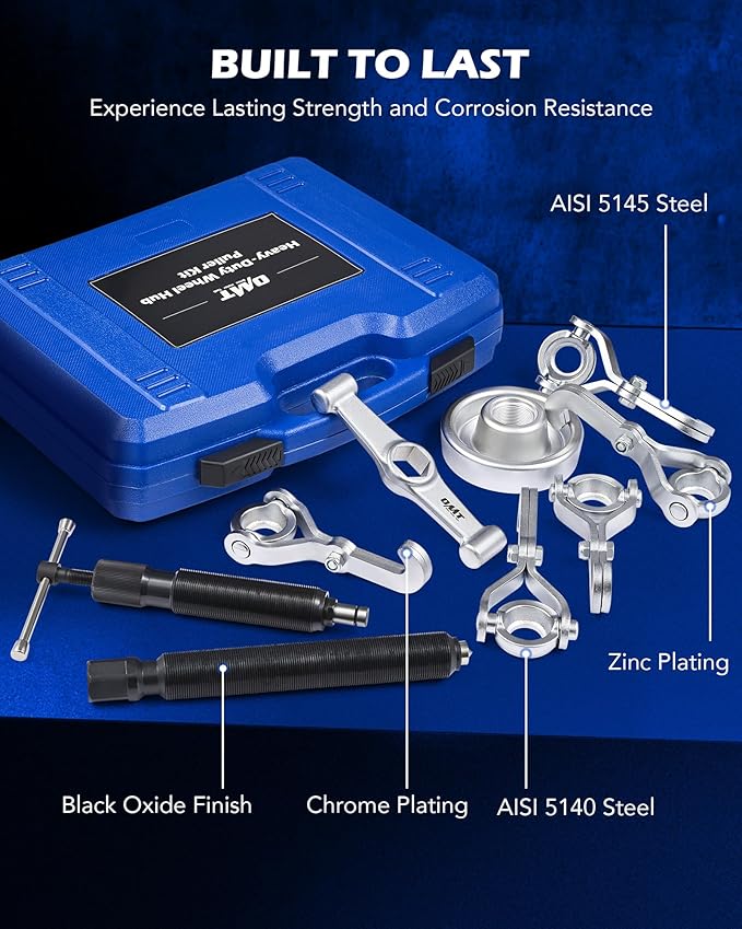 Orion Motor Tech Heavy Duty Hub Puller Kit, Wheel Hub Removal Tool with Adjustable Hooks, Large Brake Drum Puller with Hydraulic Ram, Mechanical Hub Puller Tool Set for Cars Trucks Large Vehicles