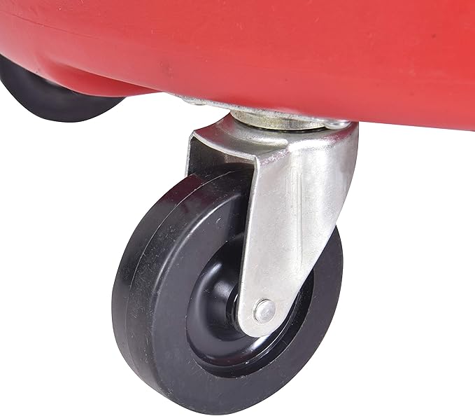 Aain 8 Gallon Portable Oil Drain,Industrial Fluid Oil Drain Tank With Wheels and Adjustable funnel height. Red