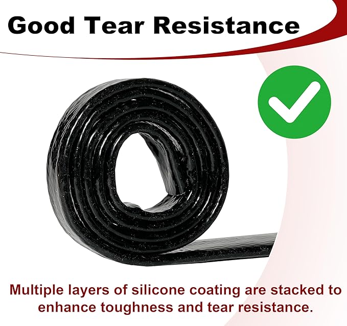 1" ID Heat Shielded Fire Sleeve Thermo Armor Silicone Coated Fiberglass Heat Protection w/ 4 Clamps for Automotive Hose Lines & Electrical Wiring - Black 5FT