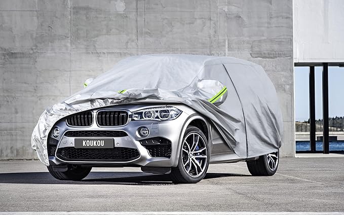 Koukou SUV Car Cover Custom Fit BMW X5 from 2007 to 2025,Waterproof Car Cover All Weather for Automobiles Outdoor Indoor with Zipper Door, Sun Rain Dust Snow Protection.