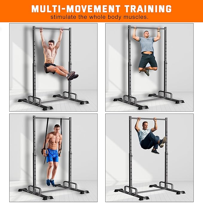 Pull Up Station, Adjustable Pull Up Bar Free Standing Power Racks, Multifunctional Heavy Duty Steel Pull Up Tower, For 2×2" with 1″ Hole Size Squat Rack Accessories, Support 600 LBS Capacity