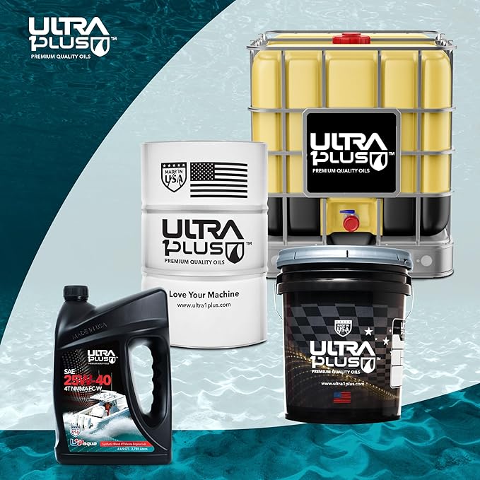 ULTRA 1PLUS U1P-Aqua SAE 25W-40 Synthetic Blend 4T Marine Engine Oil NMMA FC-W (5 Gallon Pail)