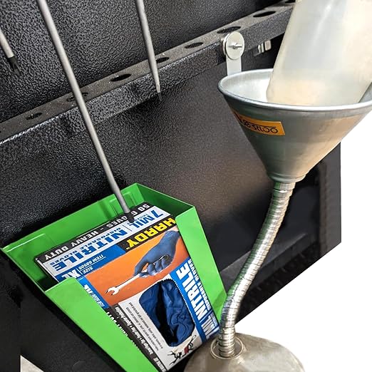 24.4" Steel Bendable Spout Funnel with Filter for All Automotive Oils, Metal Flexible Long Funnels for Automotive Use for Transmission Fluid, Diesel Fuel, and Other Liquids, with Gloves