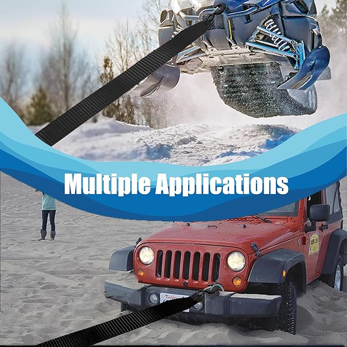 Heavy Duty Boat Trailer Winch Strap with Hook - 2" x 20' - 10,816lbs Breaking Strength, Hand Crank, Automotive Towing