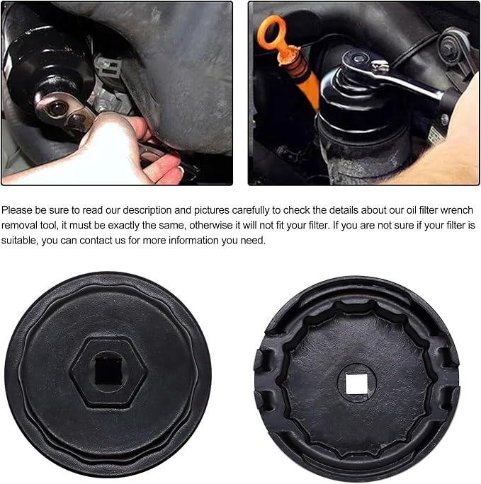 64 mm x 14 flutes Oil Filter Wrench Removal tool Compatible with Toyota Lexus (Black)