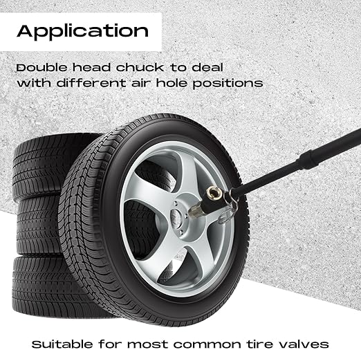 Tallew 10 Pack Tire Pressure Gauge Black Heavy Duty Air Pressure Tire Gauge Dual Head Semi Truck Tire Pressure Gauge Range 10-150 PSI, Extended Tube Tire Gauge Suitable for Semi Truck, and Bus