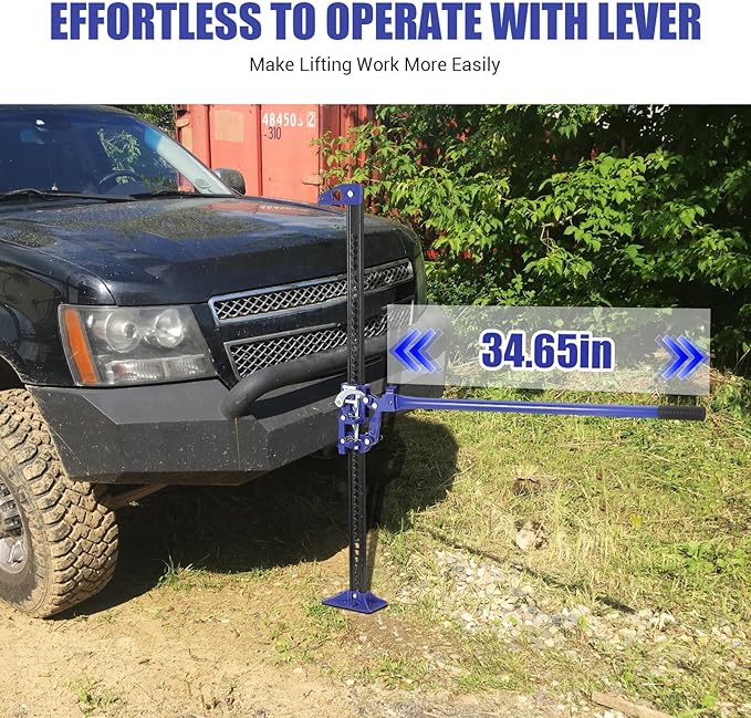 3 Ton Heavy Duty Farm Jack, 7000 Lb Capacity Ratcheting Off Road Utility Farm Jack for ATVs, Utility Vehicles, Off-Road Vehicles, Tractors, Trucks