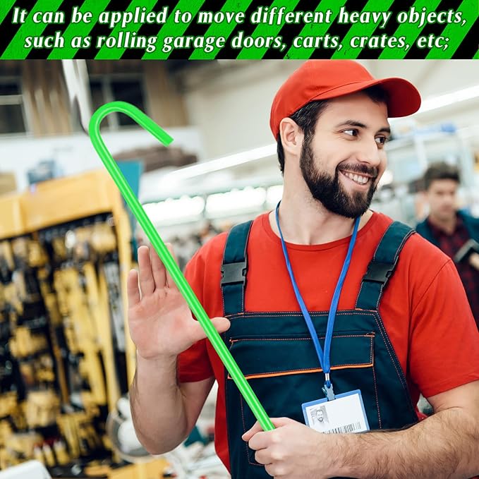 Zonon 4 Pack 31" Green Fifth Wheel Puller 5th Wheel Pin Puller for Semi Truck Cotter Spring Pulling Tool Solid Steel Dock Hooks Portable Type Lifting J Hook for Pulling Storm Drain Manhole Covers