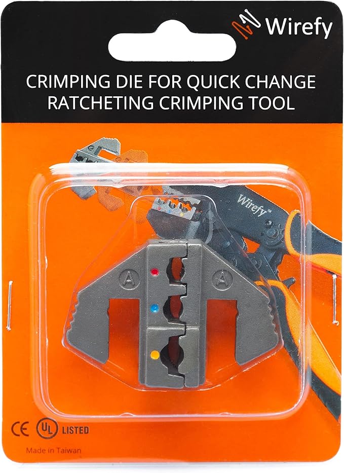 Wirefy Crimping Die for Insulated Nylon Connectors 22-10 AWG | Quick-Change Interchangeable Die for Wirefy Crimping Tools | Heavy-Duty Precision Crimp