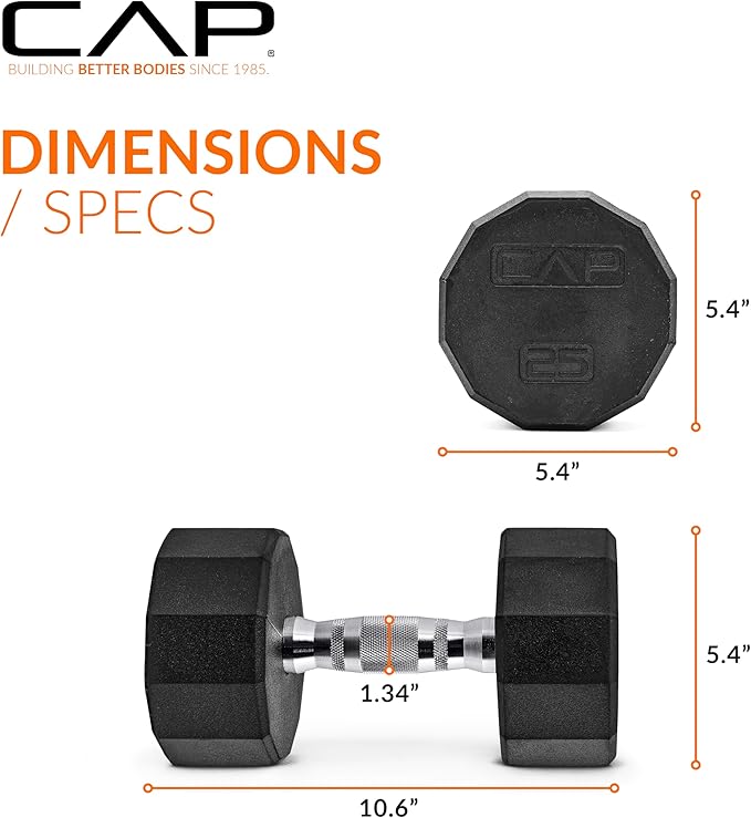 CAP Barbell Coated Dumbbell Weight | Multiple Options Pairs & Sets