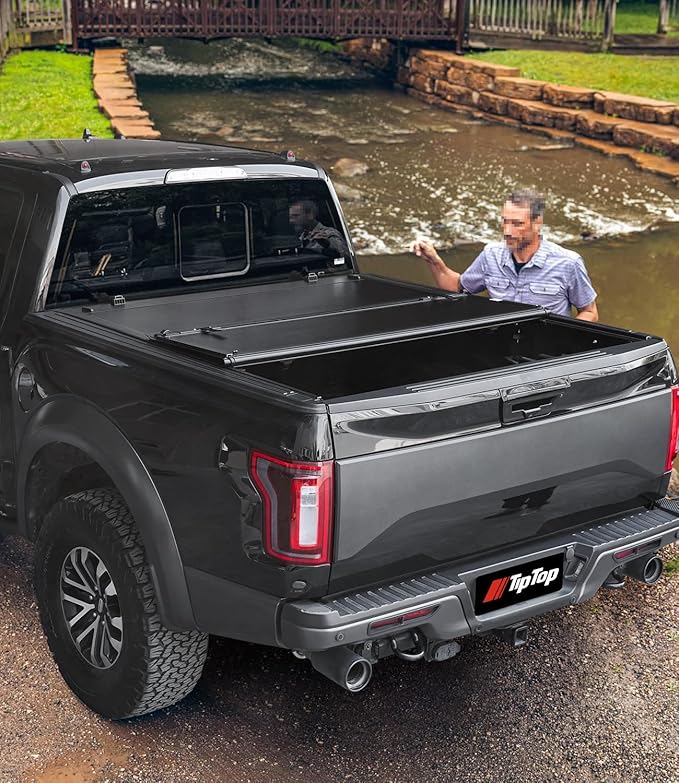 TIPTOP Low Profile Hard Folding Truck Bed Tonneau Cover Fits 2015-2025 Ford F150 6.5ft Bed (79") |TLX3|