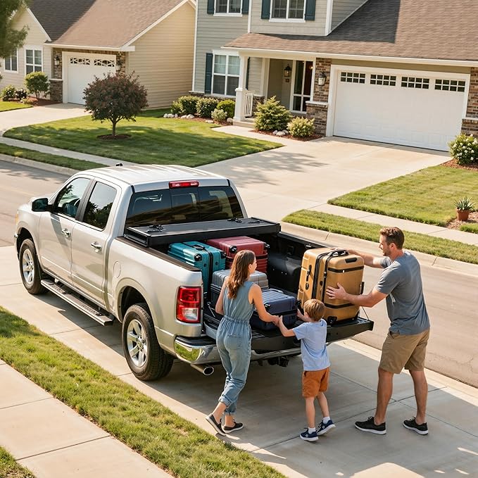 Hard Tri-fold FRP Truck Bed Tonneau Cover Compatible with Nissan Frontier 2005-2026, 5 Ft Bed
