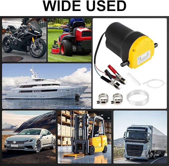 12V 60W Oil Extractor Pump, Upgraded Oil Change Pump, Diesel Fluid Transfer Pump Extractor Scavenge Suction for Car, Small Truck, Tractor