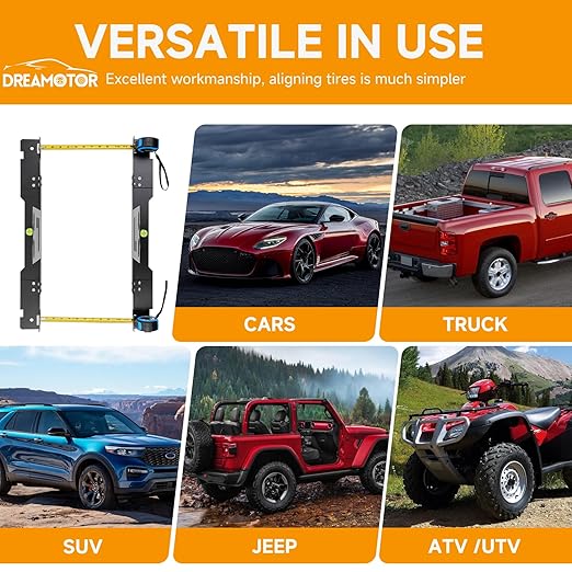 Wheel Alignment Tool, 2PCS Alignment Tools Automotive, at Home Wheel Alignment Kit, Car Alignment Tool Kit, No Caliper Removal Needed, Front End Alignment Tool for Most Cars, Trucks and SUV