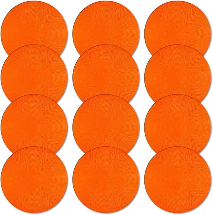 Poly Spot Markers 9 inch Non-Slip Rubber Agility Markers Flat Field Cones Floor Dots for Football, Soccer, Basketball Training Markers, School Activities, Exercise Drills, Social Distancing