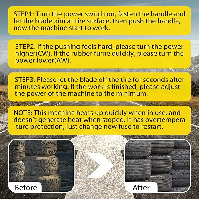 High Power Professional Portable Tyre Regroover with 20 Blades,1000W Temp Adjustable Rubber Tire Engraving Machine for Off-Road/Truck,Grooving Device Tool Kit for Tread Patterns,Retreading Old Tires